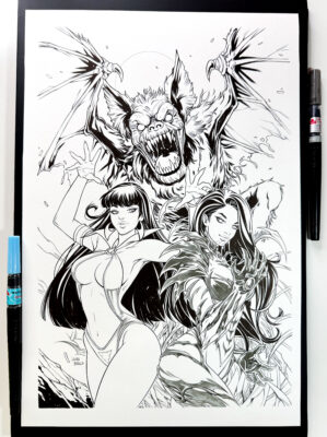 Witchblade / Vampirella cover  (Top Cow - Dynamite)